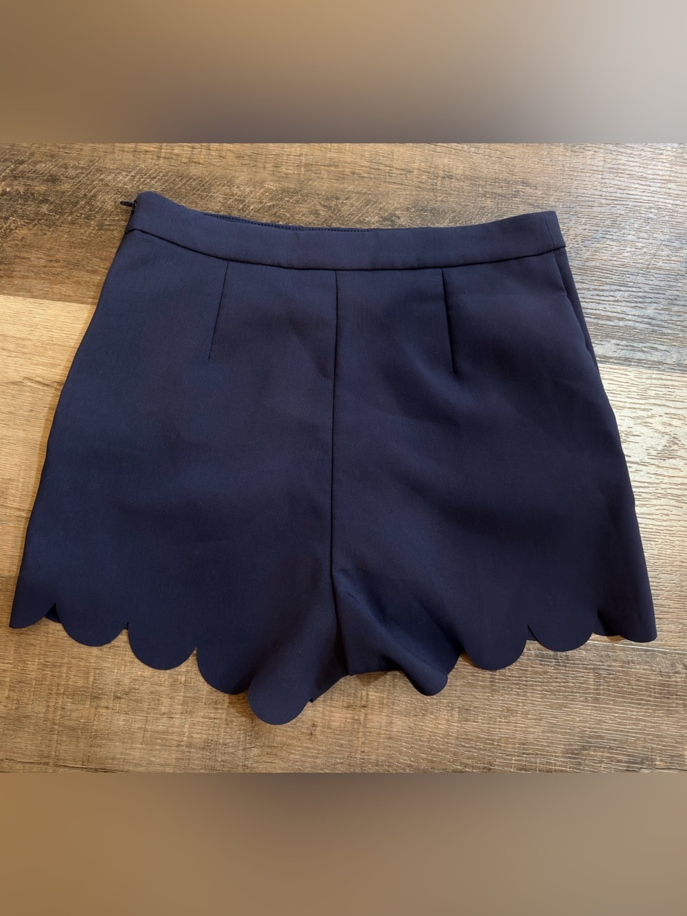 H&M Navy Scalloped Side Zip Shorts Size 8 - Picture 9 of 12